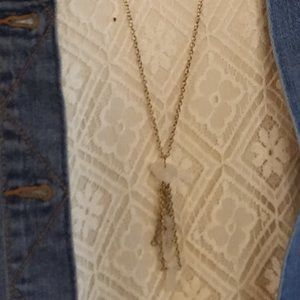 Frosted Crystal Stone Dangle Long Necklace | New